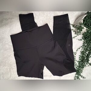 Lululemon 10k Tour Black Mesh Leggings Size 4